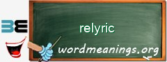 WordMeaning blackboard for relyric